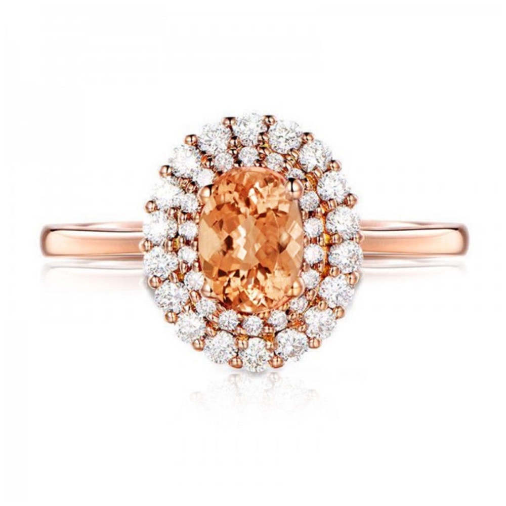 Rose Gold Filled Crytine Gemstone Ring  New - Picture 2 of 3